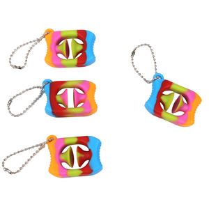 New Design <b>Mini</b> Rainbow <b>Hand</b> Finger Snap Key Chain <b>Hand</b> Grip Snap Sensory Fidget Toys - Product Image 4