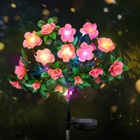 Lampu Taman LED Warna-warni Tenaga Surya Tahan Air Dekorasi Festival Luar Ruangan Lampu Bunga Dekorasi Halaman Rumput