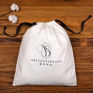 Sac de voyage en toile de coton blanc de haute qualité en gros, sac cadeau personnalisé avec cordon de serrage - Product Image 4