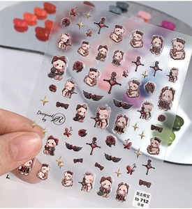 Qianya <span class=keywords><strong>2022</strong></span> nouveauté Tomoni 5D gaufrage Nail Art autocollant fantaisie marionnette poupée ongles décalcomanies en plastique <span class=keywords><strong>GEL</strong></span> pointe ongles décoration charme - Product Image 6