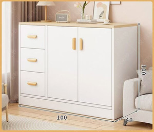 Vitrine moderne en verre à 2 portes avec lumière LED Curio, buffet de présentation de vaisselle de 30 pouces avec miroir pour cuisine et salon - Product Image 1