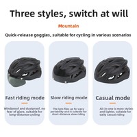 Casque de VTT avec phare et feu arrière intégrés, lunettes de protection ; Conception monobloc, visière magnétique, matériau PC+EPS, unisexe
