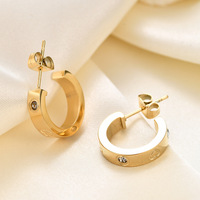 Boucles d'oreilles clous en acier inoxydable en forme de U de 4 mm, personnalisées et tendance, style européen et américain, pour l'exportation, les plus vendues