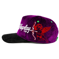 Casquette de baseball en velours à broderie 3D à bord incurvé à 5 panneaux personnalisable avec doublure en satin