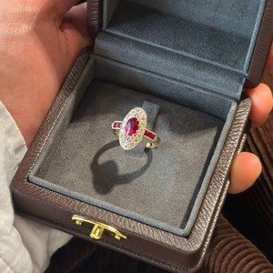 Anello di Lusso in Zircone <span class=keywords><strong>Rosso</strong></span> <span class=keywords><strong>Vino</strong></span> per Donne, Design Unico, Versatile, Anello Aperto - Product Image 3