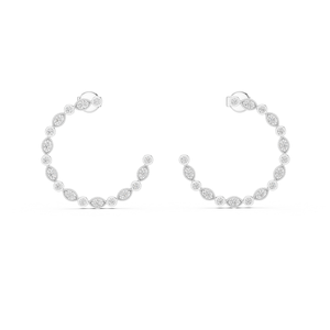 Boucles d'oreilles élégantes pour femmes en diamants de laboratoire, finition argentée, bijoux de mode, style scintillant, cadeau pour fête ou célébration - Product Image 1