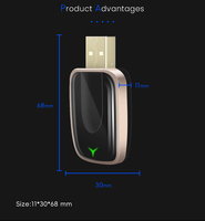 Adaptateur sans fil portable 2-en-1 CarPlay et Android Auto, USB vers connexion filaire et Wi-Fi, compatible avec Android et CarPlay