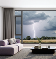 Fenêtre à battant en alliage d'aluminium et acier inoxydable avec moustiquaire, insonorisée, en verre trempé, pour balcon de villa, chambre et hôtel