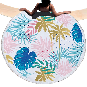 Serviette ronde en microfibre à séchage rapide, imperméable, résistante au sable, légère, compacte, idéale pour <span class=keywords><strong>la</strong></span> plage, le camping, <span class=keywords><strong>la</strong></span> natation, l'usage quotidien en extérieur - Product Image 3