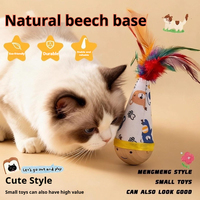 Jouet pour chat résistant aux morsures, écologique, avec base en bois de hêtre massif, jouet interactif pour chats d'intérieur lasse