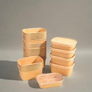 Bol en papier brun kraft jetable pour emballage alimentaire, tasse ronde à emporter pour aliments, bols en papier kraft pour salade - Product Image 5