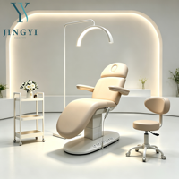 Professioneller Luxus-Gesichtsbehandlungsstuhl Wimpernbett Verstellbare Aluminiumbasis 3-Motoren-Schönheitssalon-Massagebett Anpassbar für Salons