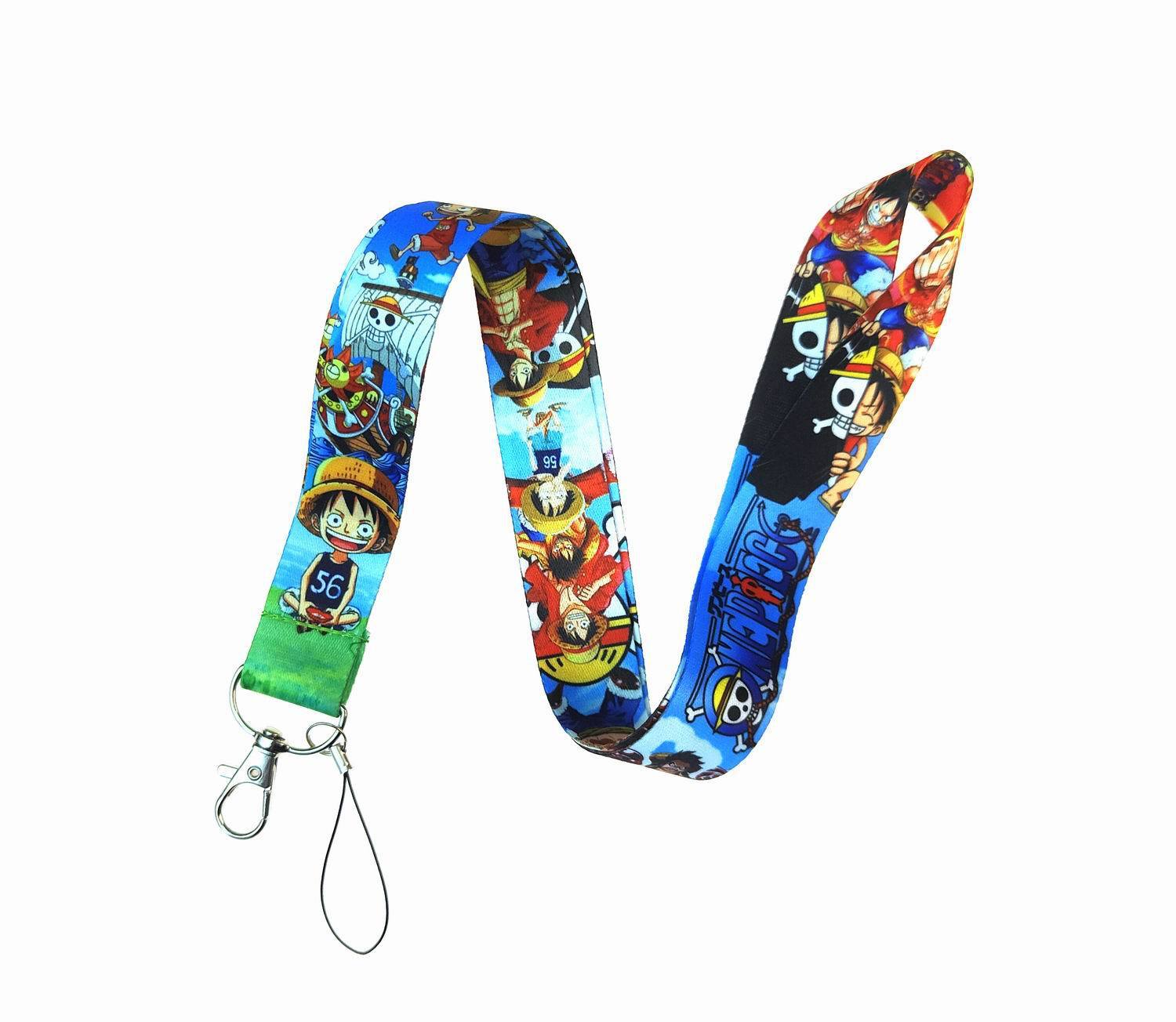 New Style Cool Cartoon One Pieces Lanyard Anti-Lost Neck Strap Satin Card Holder Phone Case Lanyard Accessories Wholesale Custom Image 5