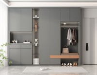 Meuble à chaussures moderne haut de gamme sur mesure avec compartiment dissimulé pour l'entrée et la décoration de toute la maison