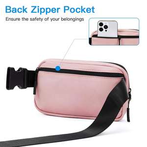 Bolsa de Cintura Funcional Pequeña para Mujer con Compartimentos Organizados, Ranuras de Malla y Bolsillo Trasero con Cremallera para Artículos Esenciales Diarios - Product Image 3