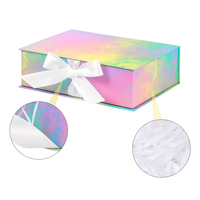 Coffret Cadeau Magnétique en Carton Personnalisé de Luxe Pliable avec Hologramme, Emballage Cosmétique en Papier, Ruban et Sacs en Papier