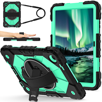 Étui antichoc Armor pour T-Mobile Revvl Tab 2 10.1 2025 avec support rotatif à 360°, dragonne et bandoulière, bicolore OEM ODM