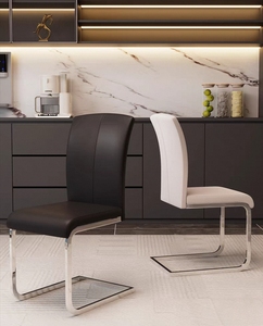 Sillas Modernas de Oficina y Cafetería, Estilo Milano Nórdico, de Metal y <span class=keywords><strong>Cuero</strong></span> Sintético, para Sala de Estar y Comedor - Product Image 2