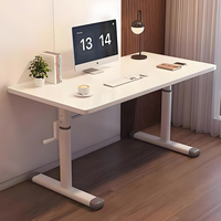 Table d'ordinateur à domicile moderne et simple pour étudiants bureau d'écriture à levage manuel facile à assembler pour chambre/dortoir salle d'étude Durable