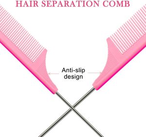 Venta Directa de Fábrica, Peine Antiestático Resistente al Calor, Peine de Cola de Rata con Logotipo Personalizado, Peine de Plástico para Peinar, Peine para Salón de Belleza y Barbería - Product Image 3