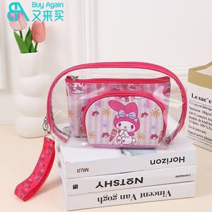 Proveedor Mayorista en Línea de Set de Bolsas de Cosméticos de PVC Transparente e Impermeable con Personaje de Dibujos Animados de Hello Kitty - Product Image 4