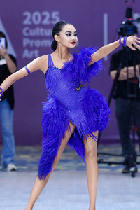 Robe <span class=keywords><strong>de</strong></span> <span class=keywords><strong>danse</strong></span> latine Vennystyle, sur mesure, strass, élégante, à une épaule, en spandex/coton, rumba/samba, salle <span class=keywords><strong>de</strong></span> bal, performance sociale - Product Image 6