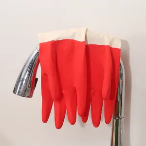 New Design Good Quality Winter Red-White Homeuse Rubber Gloves Kitchen Household