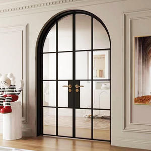 Puerta Francesa de Aluminio con Doble Bisagra y Rejilla, Vidrio Personalizado, Cerradura de Seguridad, Puertas Abatibles para Interiores de <span class=keywords><strong>Casa</strong></span> - Product Image 4