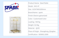 Chariot de stockage pliable en acier avec capacité de 500 kg pour le transport logistique et la gestion des stocks d'entrepôt