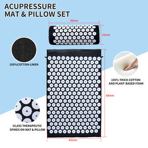 Masajeador Muscular de PVC, Relajación, Alivio del Estrés, Juego de Esterilla y Almohada de Acupuntura, Acupresión Shakti para Dolor de Cuello y Espalda - Product Image 2