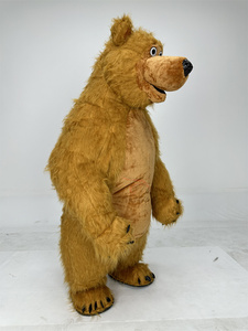 Costume de mascotte gonflable d'usine Ours <span class=keywords><strong>Masha</strong></span> pour adulte, tenue de poupée en fourrure de dessin animé pour carnaval, publicité et spectacle - Product Image 4