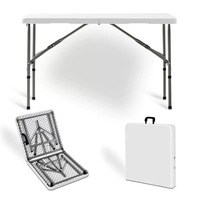Table pliante en plastique Moon Wholesale de 1,20 m, légère, design semi-pliable, idéale pour les repas, les rassemblements en extérieur et l'usage domestique