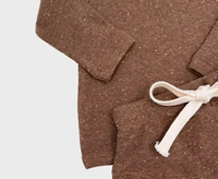Ensemble pull et culotte côtelés en coton tricoté épais pour bébé, avec cordon de serrage, tenue unisexe pour nouveau-né, vêtements pour nourrissons OEM
