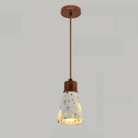 Suspension LED Terrazzo Minimaliste Moderne en Bois Massif avec Cordon Réglable pour Chambre, Îlot de Cuisine, Salle à Manger et Décoration