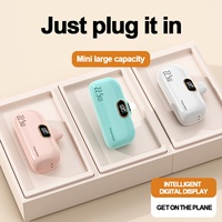 Batterie portable Li-Polymère M-Queen, charge rapide PD 20W, 5000mAh, écran LED, mini capsule, power bank