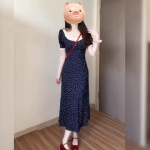 French Style Tea Dress Women Summer Floral Vintage Casual Daily Party Holiday Celebration Dress Peter Pan Collar Natural Waist - Product Image 1