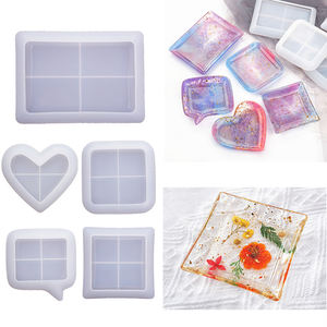 YS 3D diamant amour coeur plaque résine moules pour bricolage artisanat carré plat assiette cendrier bol plâtre moule décoration Art fournitures - Product Image 2