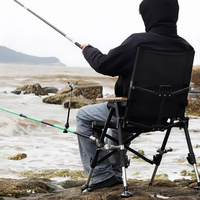 Chaise de pêche de type T de haute qualité, cadre en fer, angle réglable, bras extensible pour un confort optimal lors du camping et de la pêche