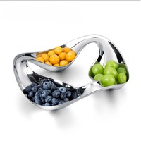 Plateau à fruits en acier inoxydable 304, design unique, plateau à noix, plateau décoratif pour hôtel, ornements de haute qualité, polissage miroir