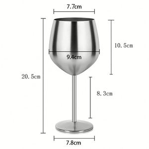 450ML Modern Design Gold Stainless Steel <b>Wine</b> Glass with Red Stem Hotel Use Colored Red <b>Wine</b> <b>Goblet</b> Custom Logo Red <b>Wine</b> Glass - Product Image 4
