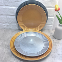Assiettes en mélamine dorées pour les fêtes, les restaurants, les repas décontractés, assiettes en plastique dorées argentées en mélamine, service de table en mélamine A5