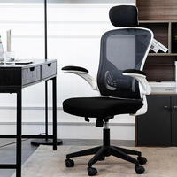 Chaise de bureau ergonomique moderne en maille, réglable en hauteur, pivotante, avec support lombaire et base en plastique, idéale pour le bureau à domicile – Vente directe usine à prix abordable
