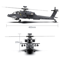 Drone RC F11S 1:32 2.4G AH-64D Apache, modèle de simulation, moteur brushless GPS, 9 canaux, 6 gyroscopes, contrôle ELRS, portée 300m, batterie, plastique, métal