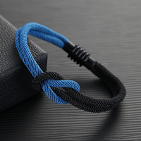 Bracelet en corde Milan multicolore avec fermoir magnétique en acier inoxydable, bracelet d'amitié, bracelet de couple, bracelet en corde de nylon avec nœud d'amour pour homme