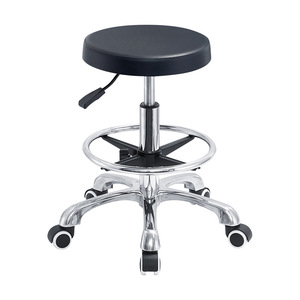 Hewei Industrial Chair PU Foam Height <b>Adjustable</b> Round <b>Stool</b> With Casters For Laboratory Workshop - Product Image 1