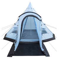 Tente imperméable à pyramide octogonale portable verte avec trou de veste de poêle ignifuge, tente ultralégère de camping chaude pour l'automne et l'hiver