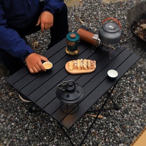 Outdoor <b>Folding</b> <b>Table</b> Rectangular Portable Camping Picnic <b>Table</b> Obsidian Black Foldable Lightweight Outdoor Use - Product Image 3