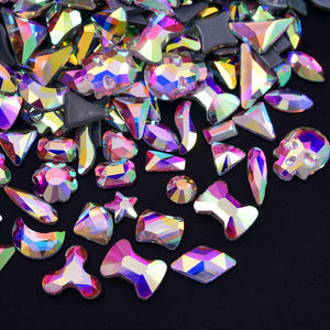 Bling inbox Qualität Sonderformen Crystal AB Hot Fix Strass steine Eisen auf Strass steinen für Stoff dekoration - Product Image 5