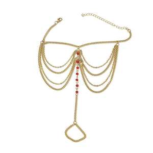 व्यक्तित्व क्रिस्टल फुट श्रृंखला के गहने, महिला के लिए 18k सोने की प्लेटेड मल्टी-लेटेड टास्सेल टखट - Product Image 6