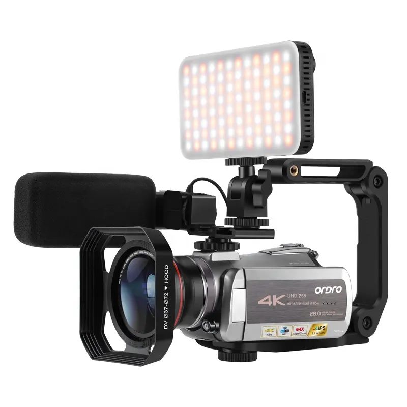 Ordro — caméra vidéo professionnelle 4k, caméscope à Vision nocturne 30fps, stéréo, numérique 4k, AZ50